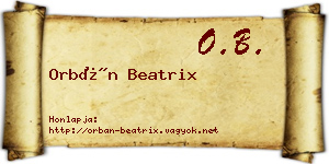 Orbán Beatrix névjegykártya