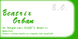 beatrix orban business card